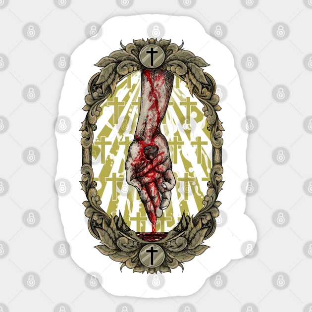 blood of jesus Sticker by DEATHSTYLE MERCH